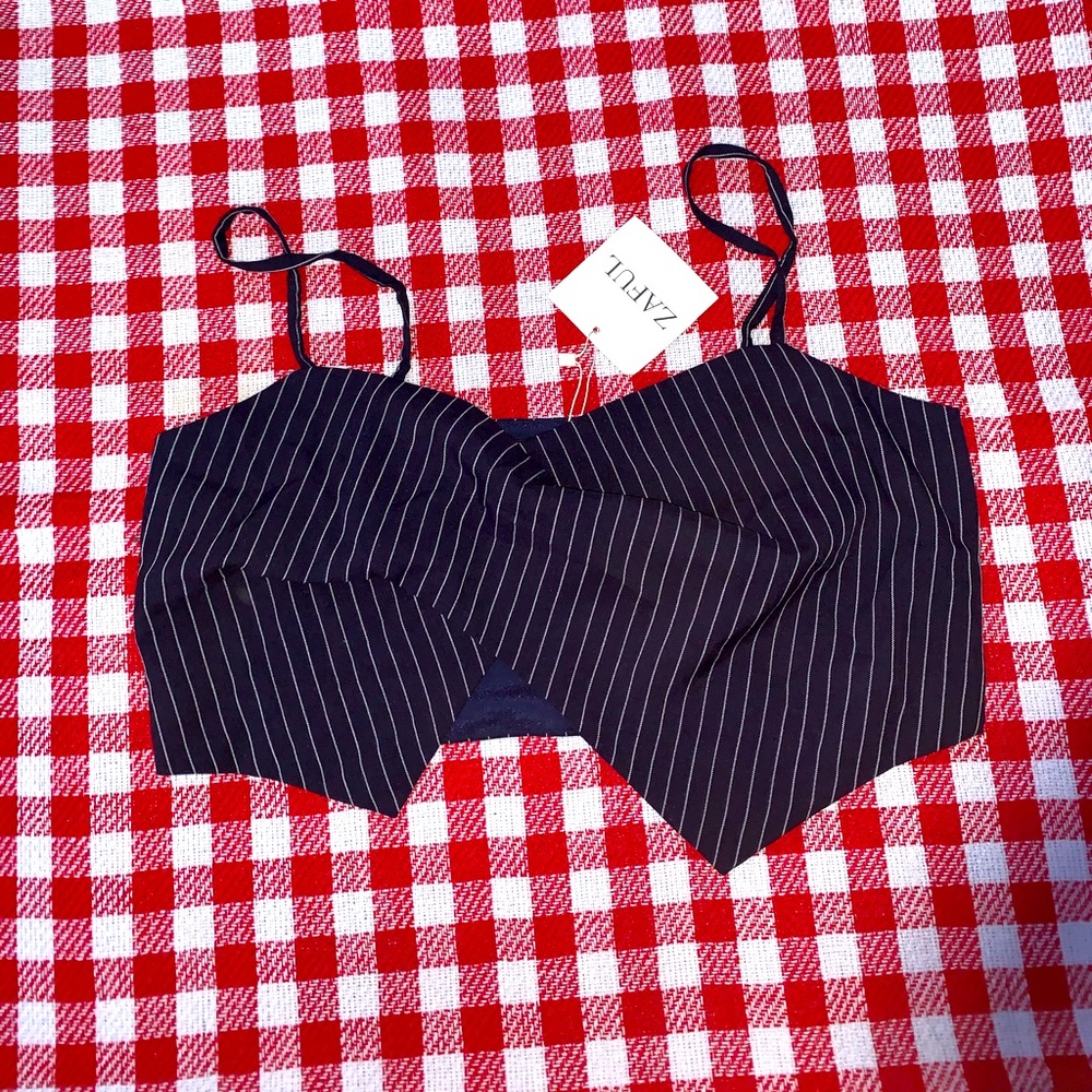 Stripped Blue and White Crop Top